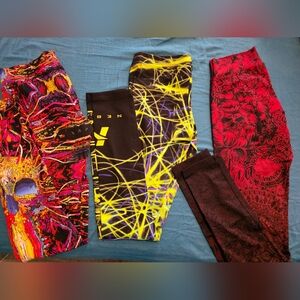 Vibrant Abstract Leggings Trio